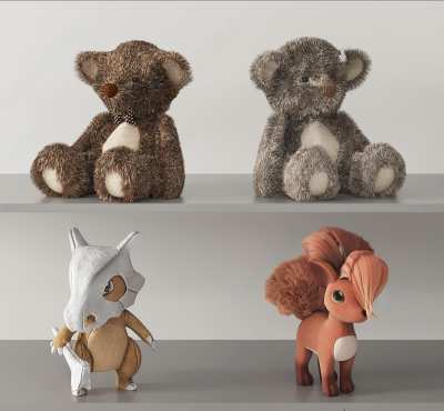 现代毛绒玩具3D模型下载